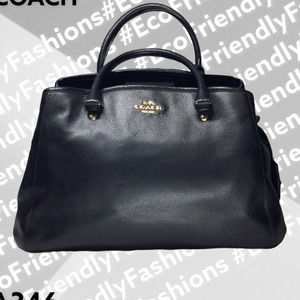 Coach New York Women's Black Margo Carryall Leather Handbag